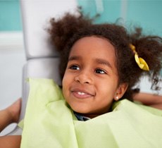 little girl at dentist