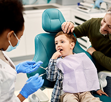 Patient with pediatric dental emergency in Garland