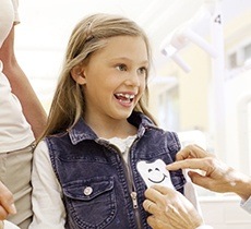 Little girl in dental office